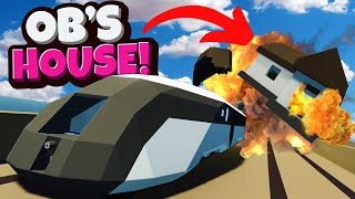 I Destroyed OB's House with a ROCKET TRAIN in Stormworks Multiplayer!