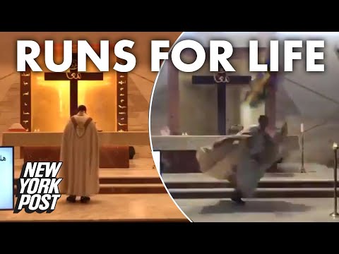 Beirut priest runs for life during livestreamed Mass as debris falls during blast | New York Post