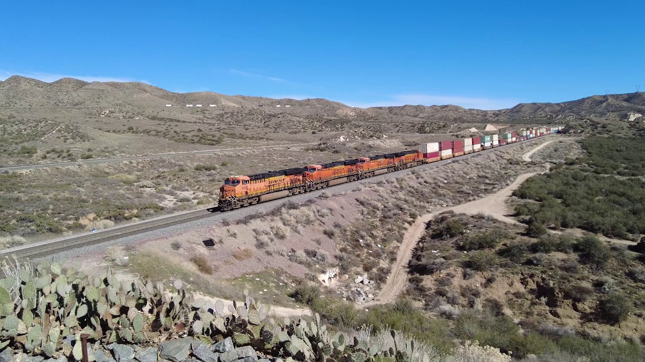 Huge train thru Cajon Pass viewed from Hill 582. They look magnificent ...