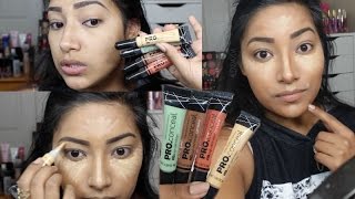How I Contour, Conceal & Correct My Face Using LA GIRL COSMETICS PRO Correctors & Concealers