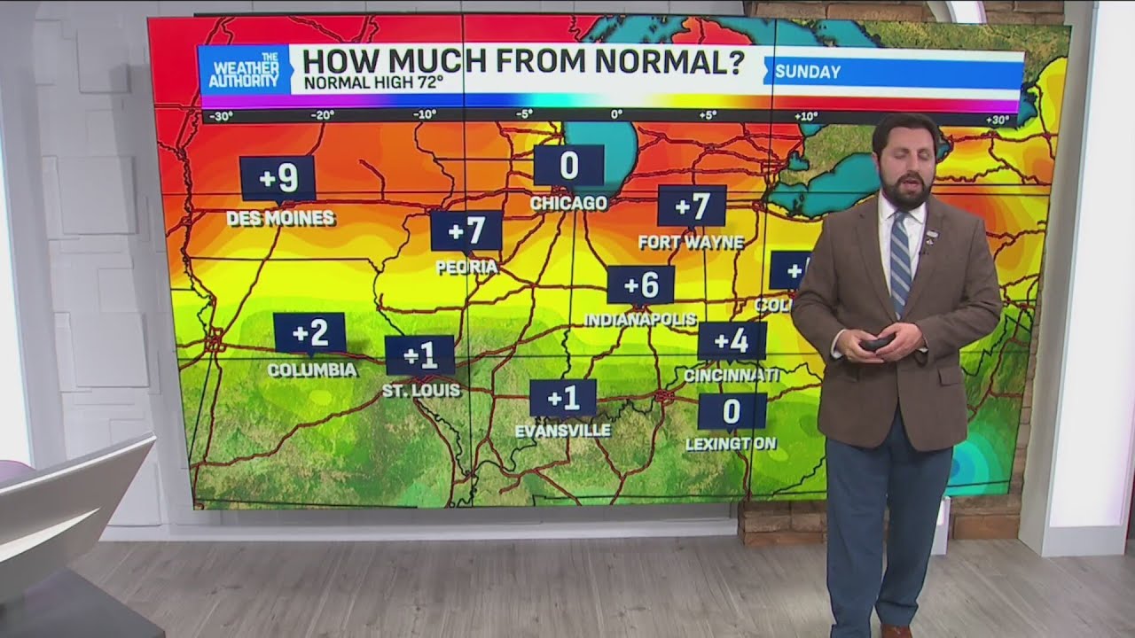 Wednesday warmth with slightly cooler temperatures back Thursday - YouTube