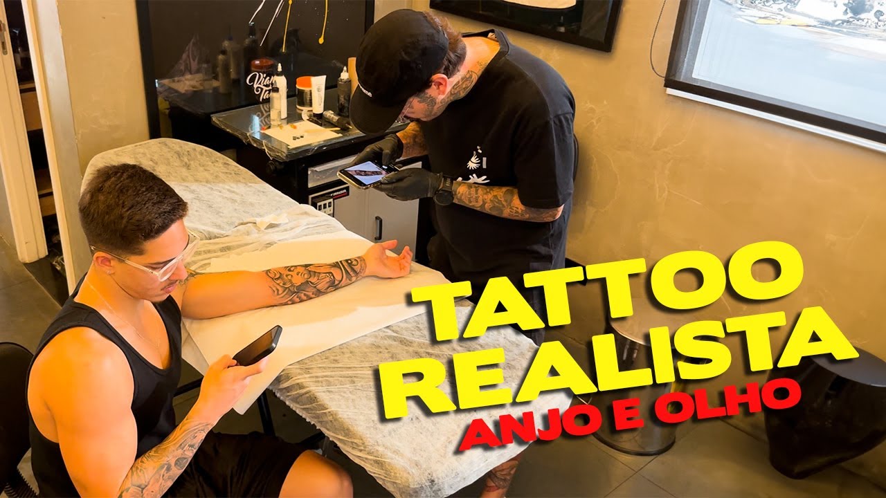 TATTOO REALISTA | FECHAMENTO DE BRAÇO | ANJO E OLHO NO ANTEBRAÇO