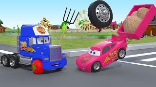 MC Queen Tractors Toys Repair Car Wheels Mack Truck for Children