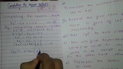 Class 10 ncert maths ch 4 quadratic eqn. Completing the square method