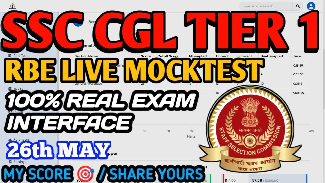 RBE SSC CGL LIVE MOCKTEST | TEST 2 | 26TH MAY | #ssccgl #ssc - YouTube