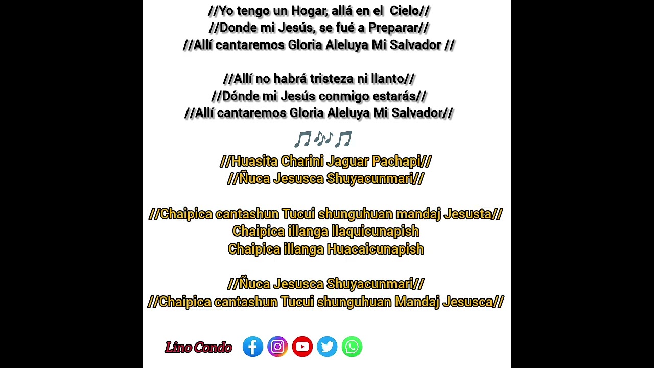 TEMA: YO TENGO UN HOGAR ALLÁ EN CIELO 🔚🎵🎶🇪🇨