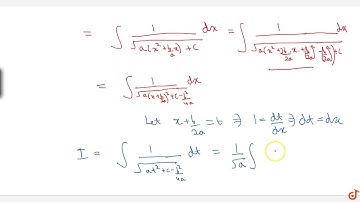 Integration of `1/ sqrt ( ax^2 + bx + c ) dx`