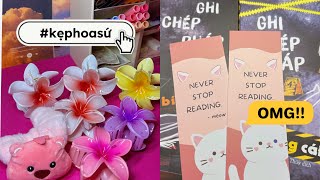 Unboxing kẹp hoa sứ 🌺🌼🌸, sách ghi chép pháp y✍️🎀 #unboxing