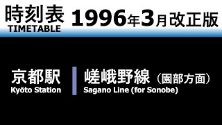 【JR時刻表】1996年3月改正 京都駅（嵯峨野線）