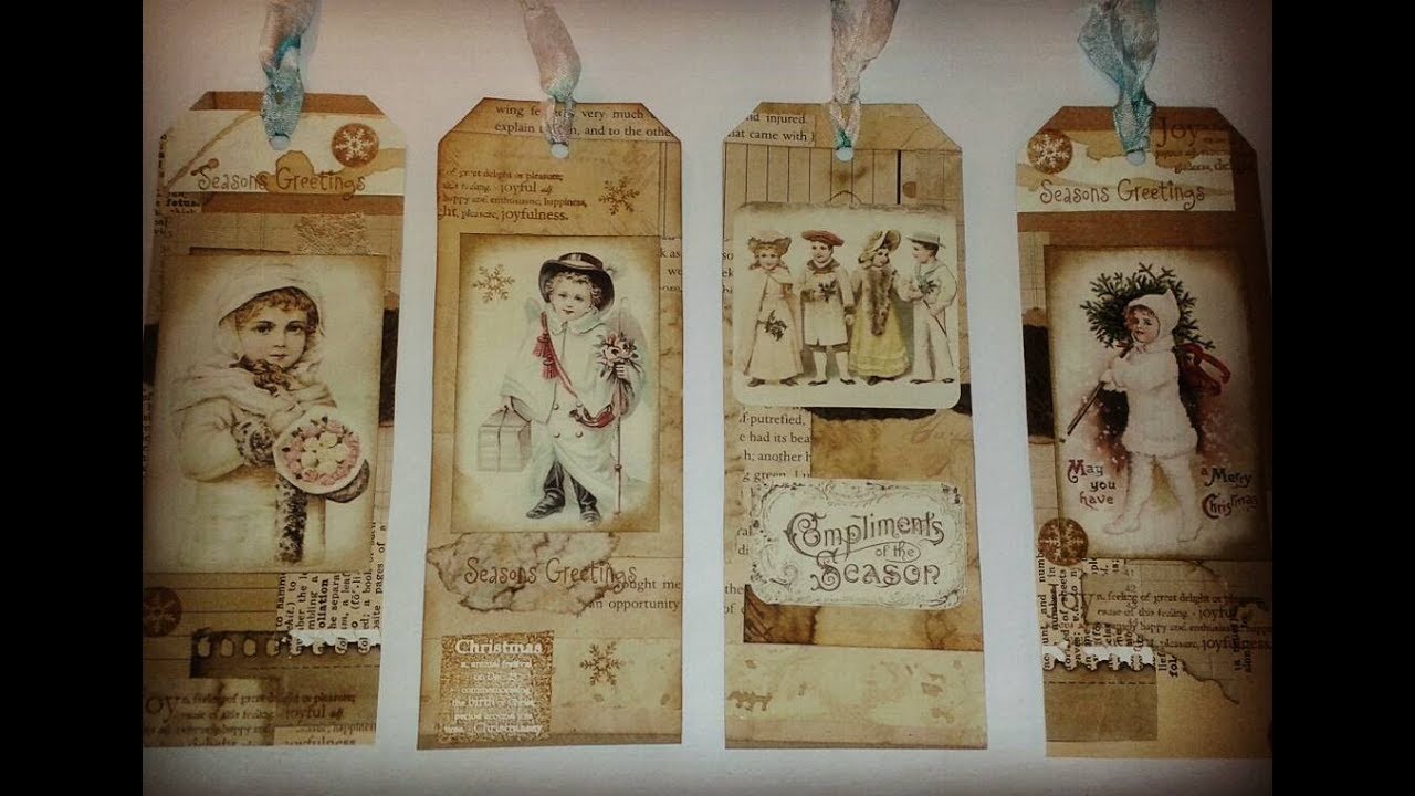 Making Christmas Tags from off cuts of scrap paper and printable's.