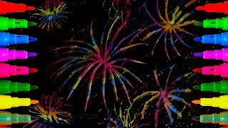 How to Draw a 4th of July Fireworks for Kids | Coloring Pages for Kids | Art Colors for Children