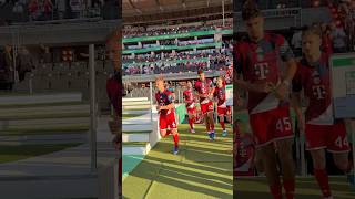 Bayern players going to warm up before the Pokal final against Stuttgart