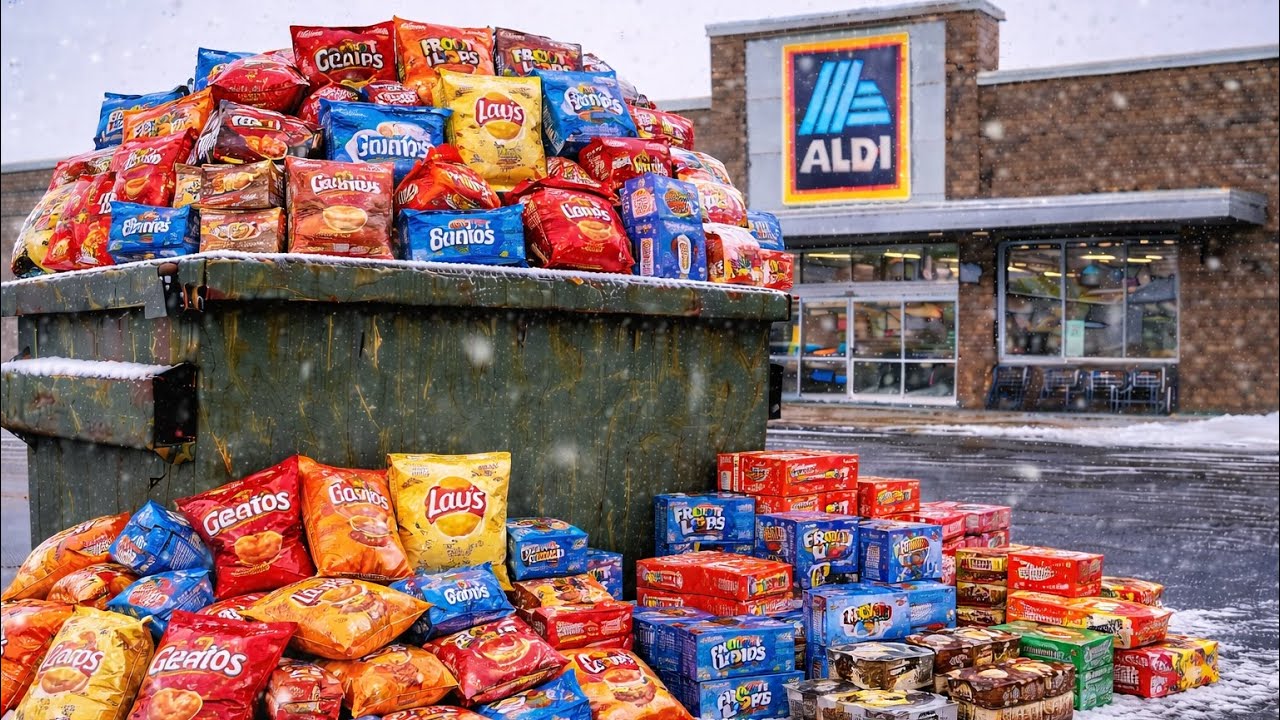 Поиск полезных ископаемых в мусорных контейнерах в магазине Aldi № 837