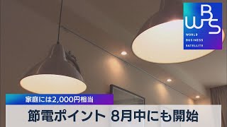 節電ポイント ８月中にも開始 家庭には2,000円相当【WBS】（2022年8月3日）