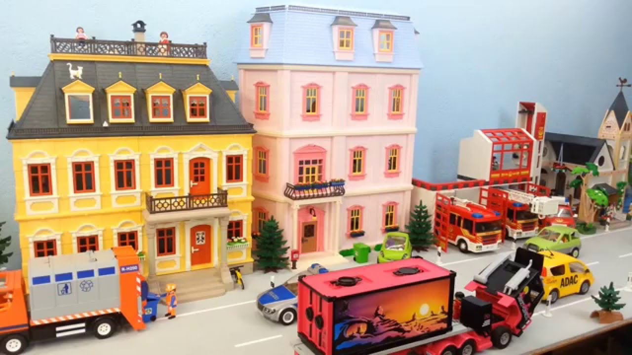 Riesige playmobil stadt komplett eingerichtet seratus1 feuerwehr ...