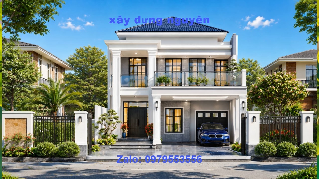 Mẫu Biệt Thự 2 Tầng Mái Nhật Diện Tích 8x16m Thiết Kế 3 Phòng Ngủ #nha2tang #mainhat