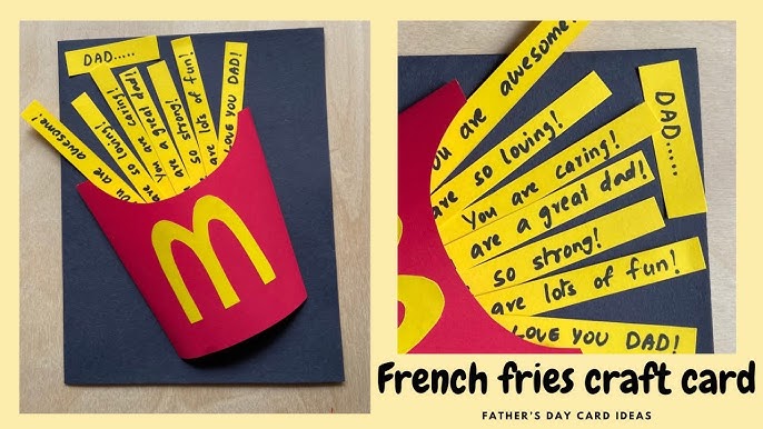 🍟 DIY gift box in the shape of French fries, cardboard, gift idea for  Mother's Day, Father's Day 