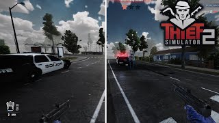 THIEF SIMULATOR 2: Can you shoot Police with Tranquilizer Gun? Sleep Gas | Hitting Police Car screenshot 5