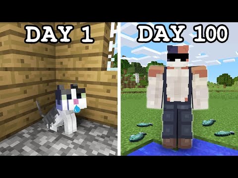 Minecraft'ta 100 GÜN Boyunca Bir KEDİ Olarak Hayatta Kaldım!