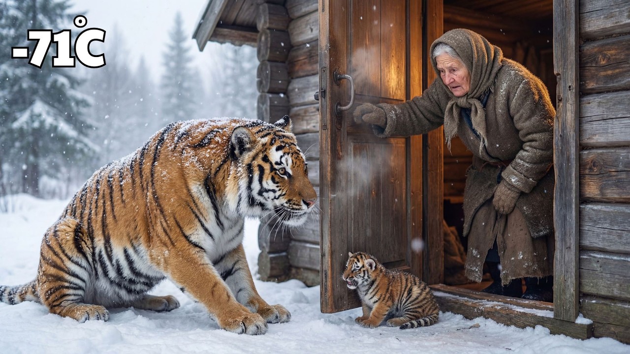 80-Year-Old Widow Rescues a Tiger Cub Surrounded by Wolves  –71°C Survival