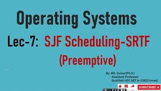Preemptive SJF Scheduling(Shortest remaining Time First Scheduling) Algorithm