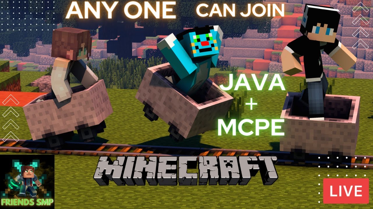 FRIENDS SMP JAVA + MCPE | MINECRAFT LIVE 😎 | DRAVEN IS LIVE | LIKE AND ...