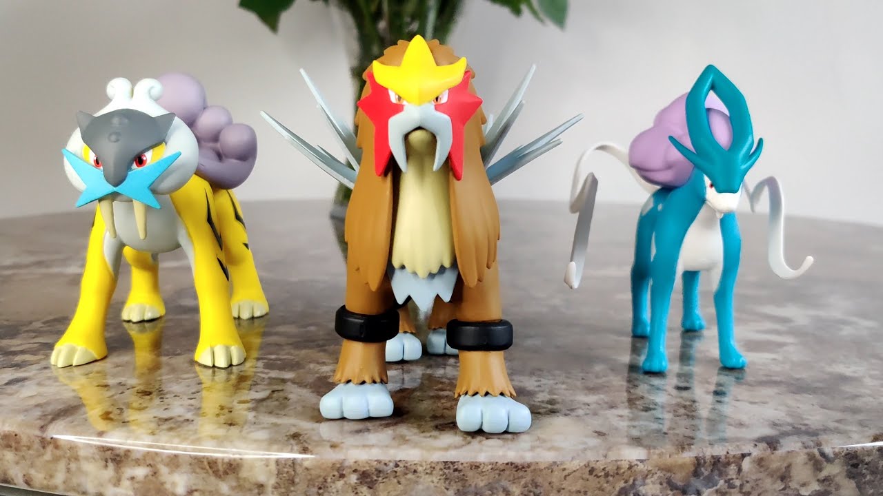 BANDAI POKEMON SCALE WORLD Johto edition Raikou Entei Suicune 1/20 Figure