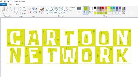 How to draw a Cartoon Network logo in SpongeBob SquarePants style using MS Paint