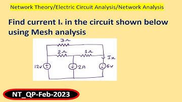 Find current Ix in the circuit shown below using Mesh analysis