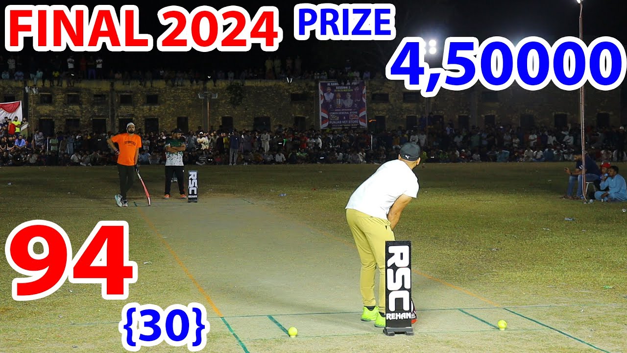 TAMOUR MIRZA VS WASEEM LEFTI 94 RUNS NEED 30 BALLS FINAL 2024 PRIZE 4 ...