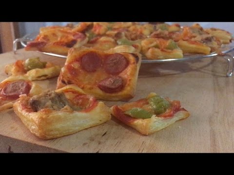 MINI PIZZA SQUARES RECIPE|| Quick And Easy Puff Pastry Starter Recipes