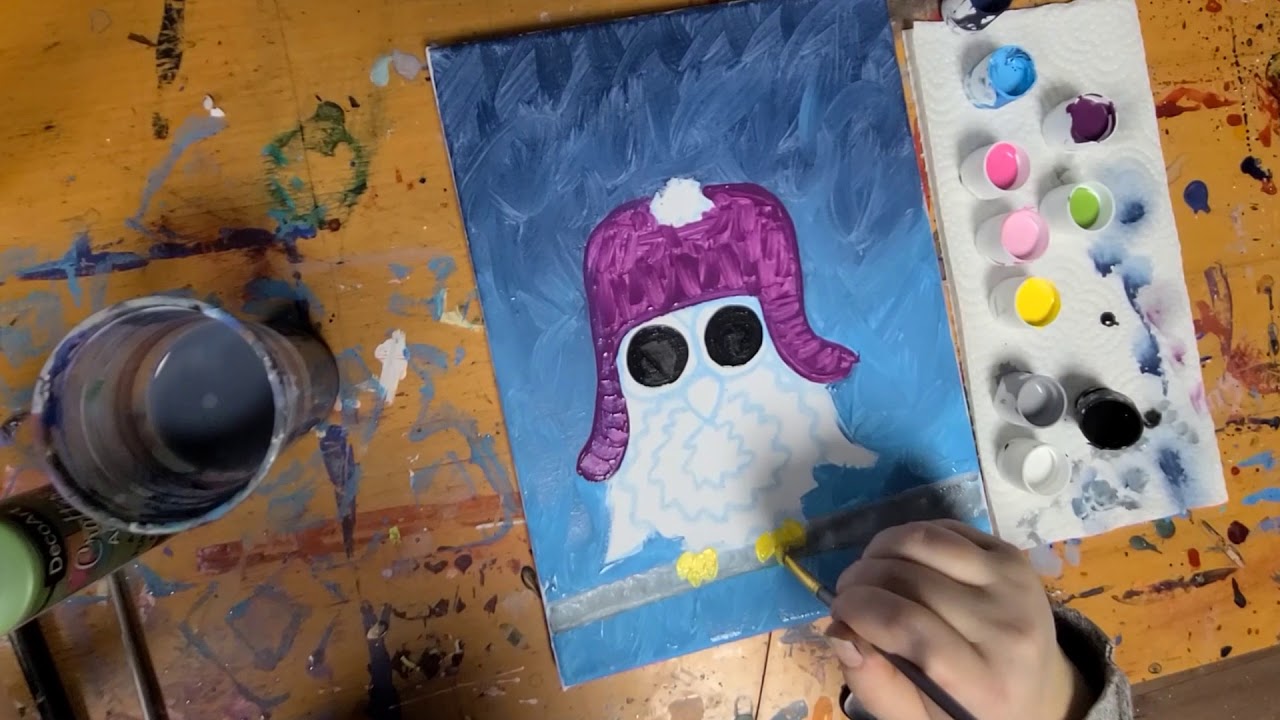 Winter Owl Painting Tutorial