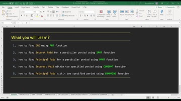 How to use PMT, IPMT, PPMT, CUMIPMT and CUMPRINC function in excel