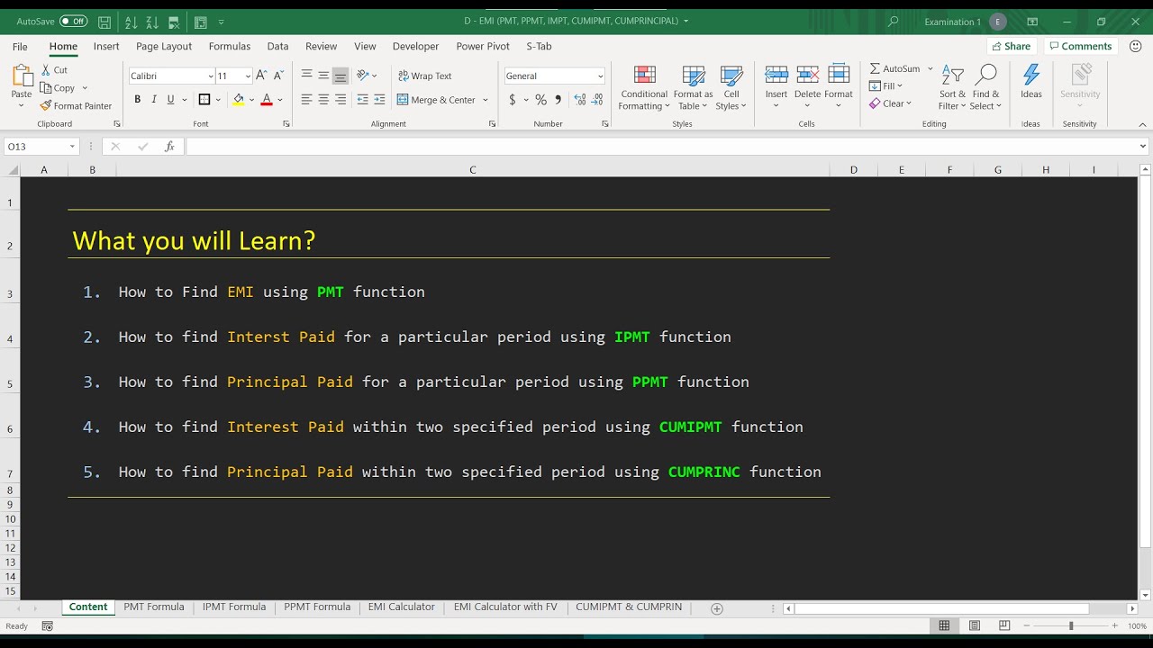 How To Use PMT IPMT PPMT CUMIPMT And CUMPRINC Function In Excel