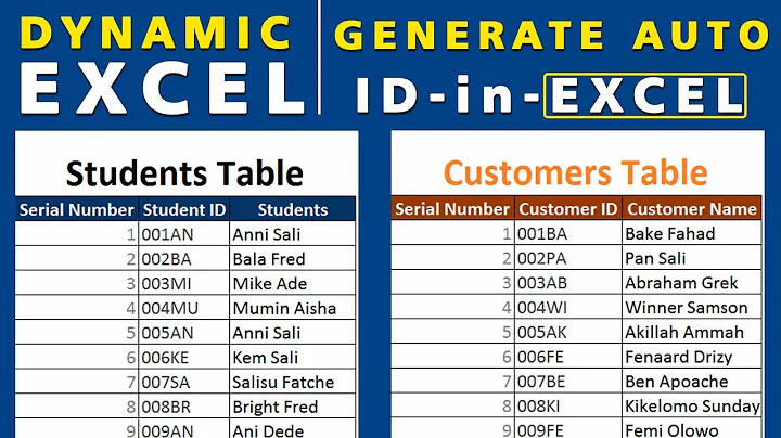 Excel IF Function: Generate Dynamic ID Number