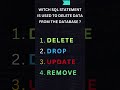 SQL Quiz : Witch Sql Statement is used to  delete data from the database | Mysql #shortvideo
