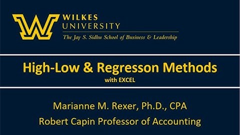 High Low and regression Methods for semivariable costs with Excel