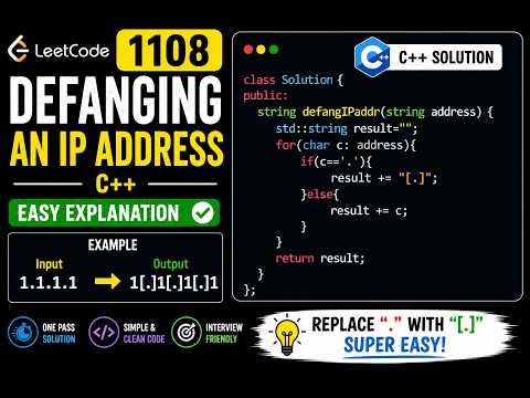 LeetCode 1108 C++ Solution | Defanging an IP Address