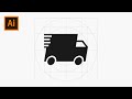 Speedy Delivery Truck Icon Design Using Grid - Illustrator Tutorial