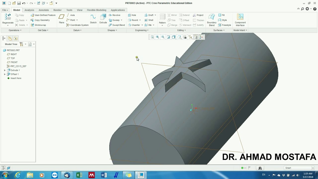 Print And Engrave A Shape On A Curved Surface Using Ptc Creo Parametric