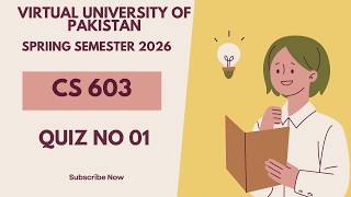 Software Architecture and Design (CS 603) | Quiz No 01 | Virtual University | Spring Semester 2026
