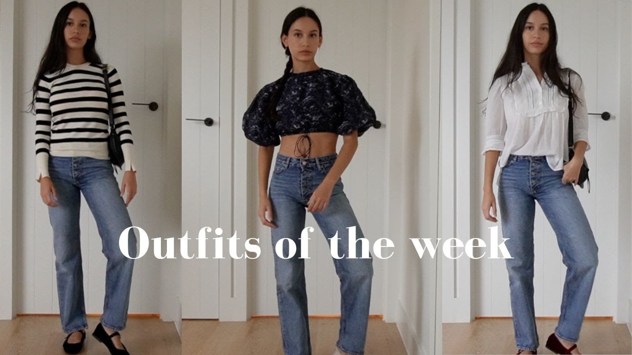 Outfits of the week: styling one pair of jeans for five days - YouTube