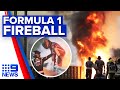 F1 driver miraculously survives fireball crash | 9 News Australia
