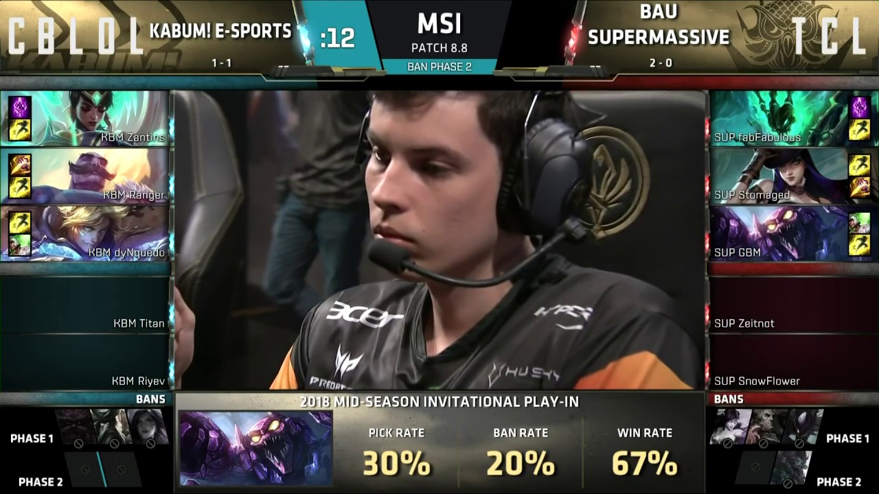 lol esports br assista ao vivo KaBuM x SuperMassive (MSI 2018 - Fase de Entrada - Rodada 1 - Dia 2)