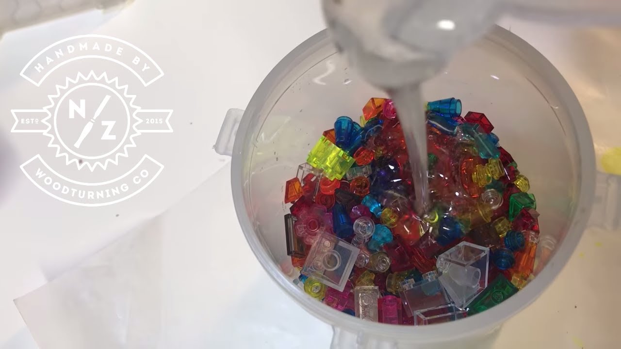 woodturning lego and epoxy resin making a lego pot YouTube