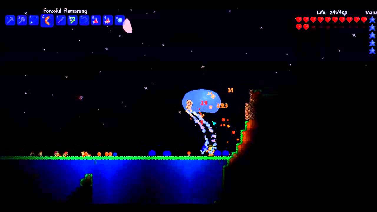 Terraria: Killing King Slime with a Flamarang