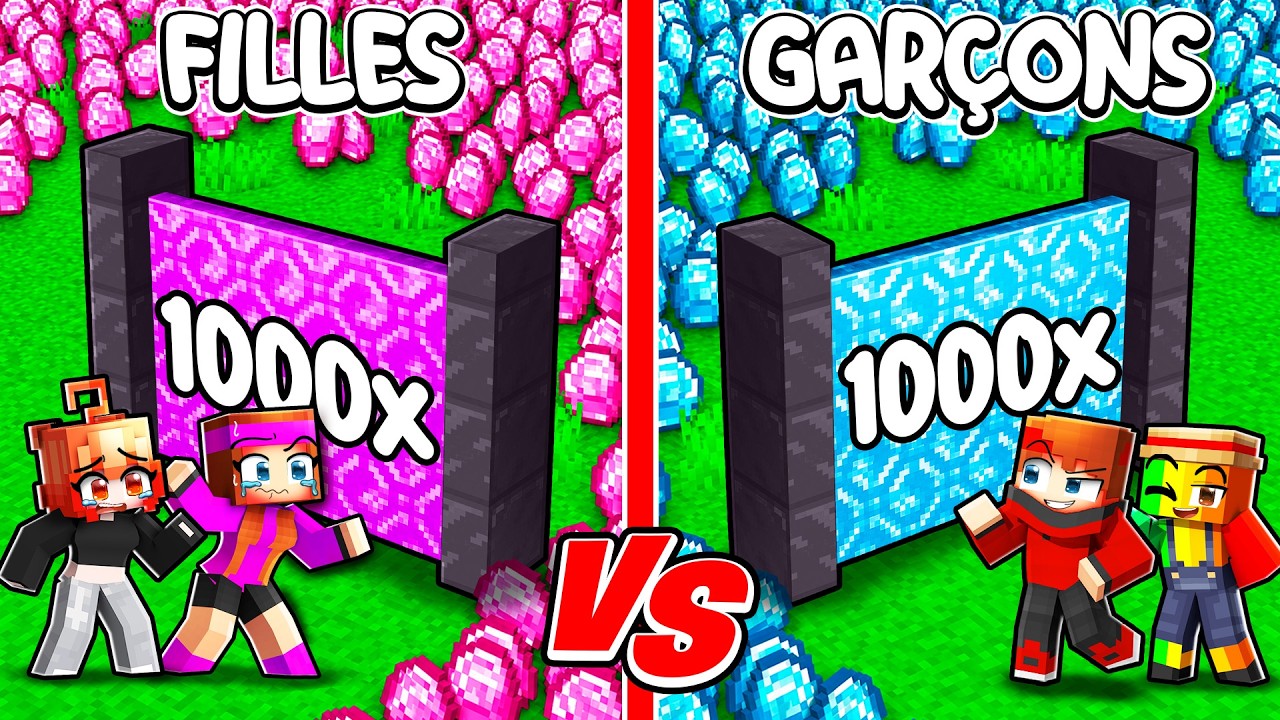 Duplicateur de GARCONS vs FILLES sur Minecraft !