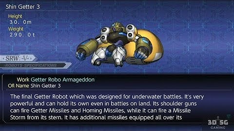 Ally Shin Getter 3 (Getter Robo Armageddon) | Super Robot Wars V