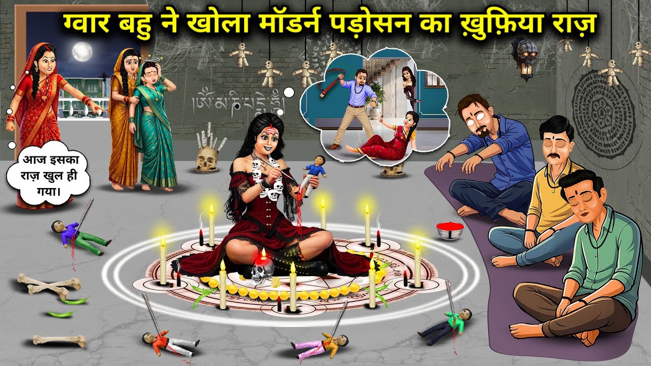 ग्वार बहु ने खोला मॉडर्न पड़ोसन का ख़ुफ़िया राज़। Cartoon videos। Hindi Stories Ke Diwane। 