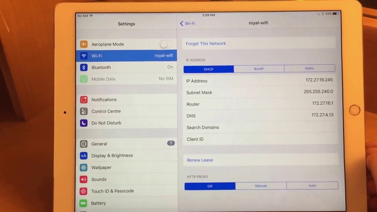 How to fix the Royal Caribbean WiFi on an iOS 9 iPad when nothing loads